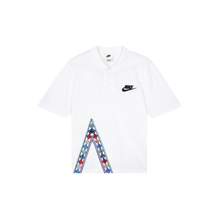Nike Nike Polo Shirts Men's White Polo Collar Moderate Straight Fit