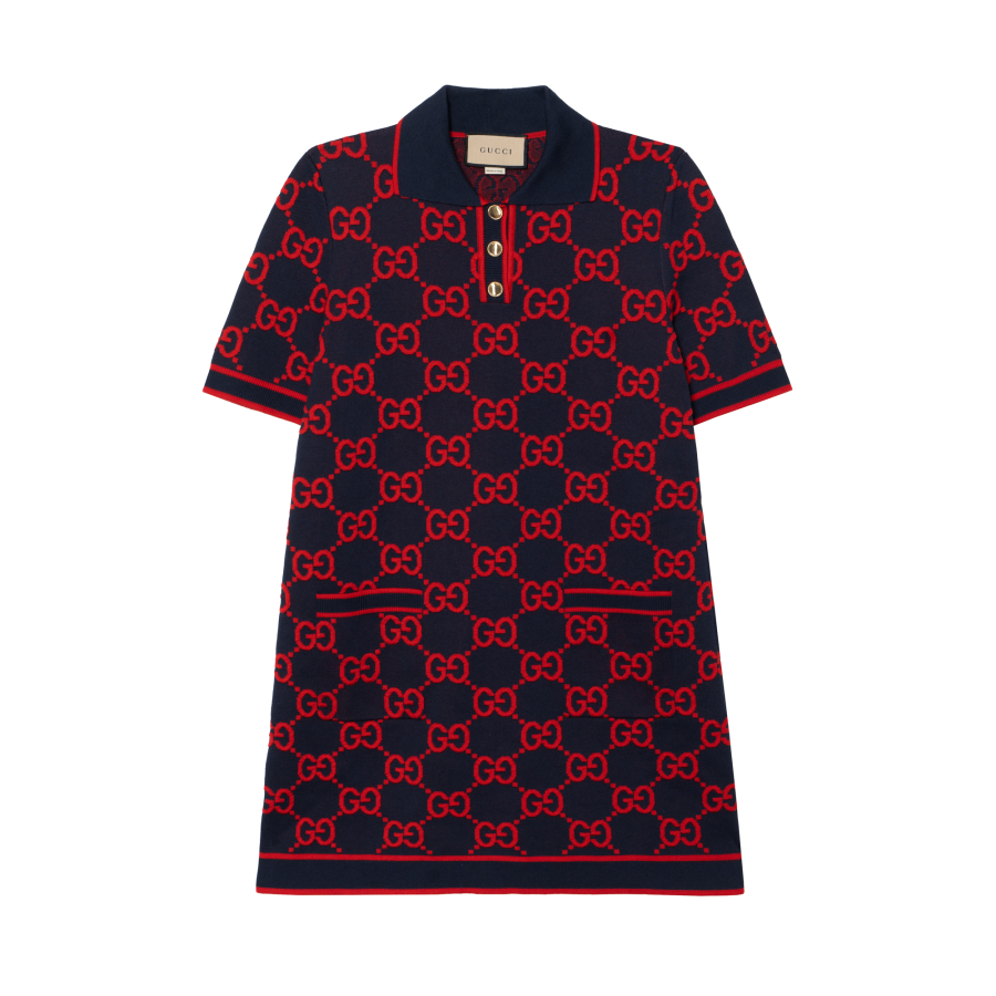 GUCCI SS23 Short Sleeved Dress Women's Multicolor