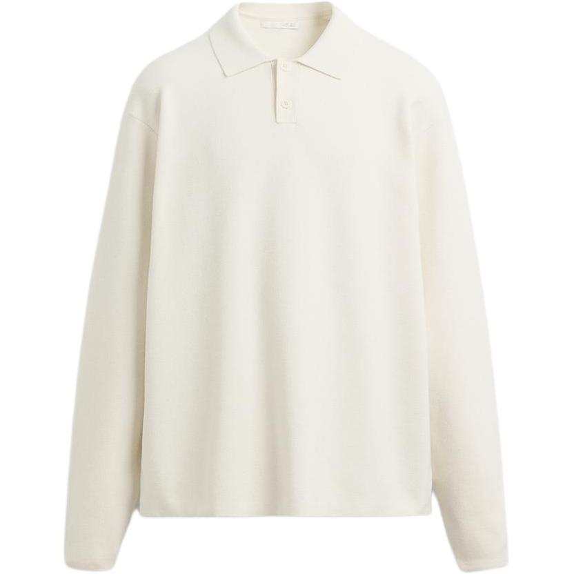 ZARA Polo Shirts Men's Frosted White Polo Collar Moderate