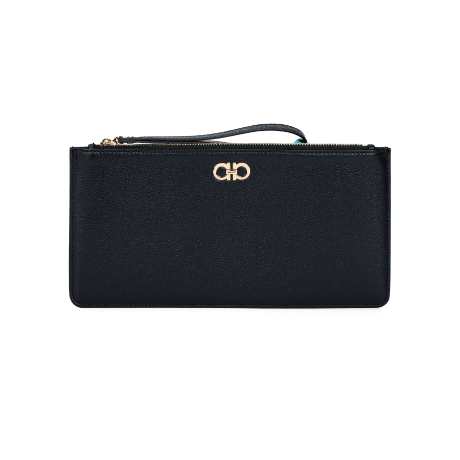 Ferragamo FERRAGAMO Cow Leather Wallet Unisex Black