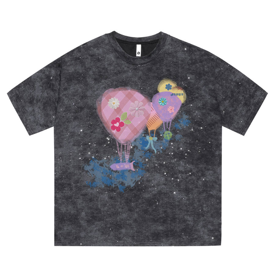 HUANQIU T Shirts Unisex Crew Neck Moderate Straight Fit