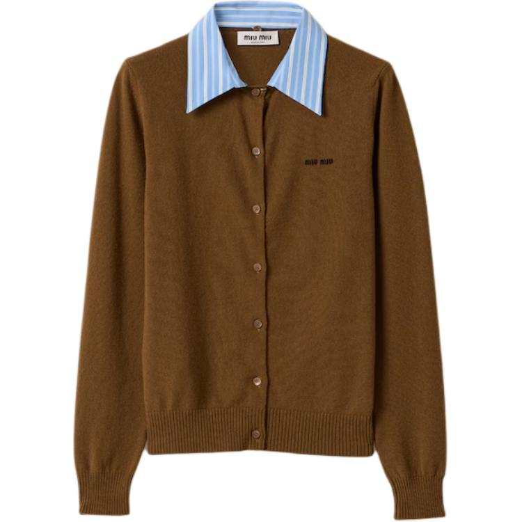 Miu Miu shirt-collar cashmere cardigan