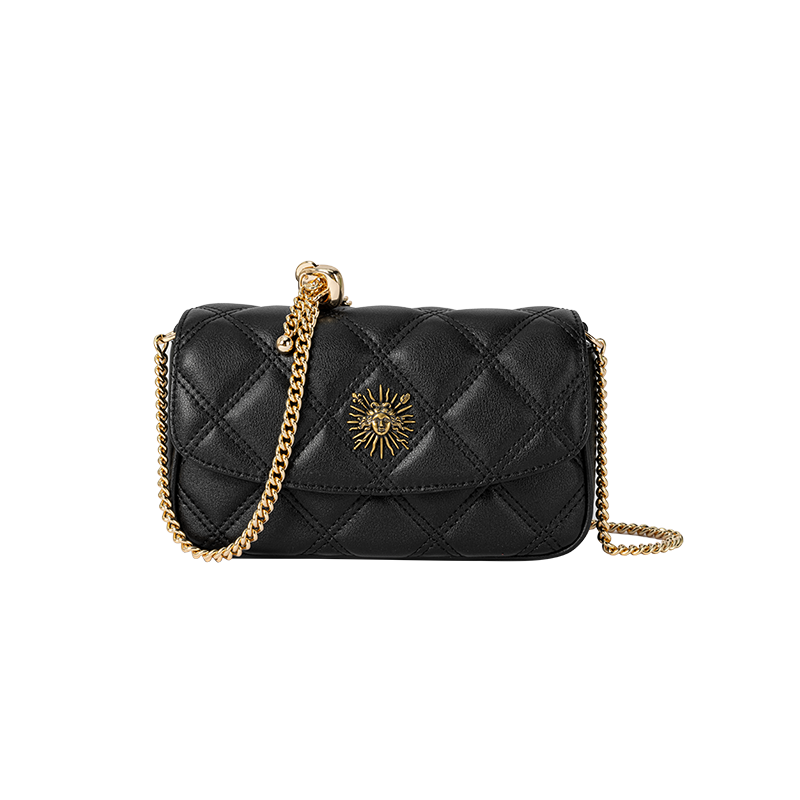 VANESSA HOGAN Apollo Collection Diamond Pattern Collection Cow Leather Shoulder Bag, Crossbody Bag Small Women's