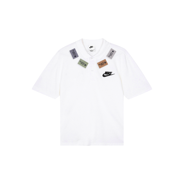 Nike Nike Polo Shirts Men's White Polo Collar Moderate Straight Fit