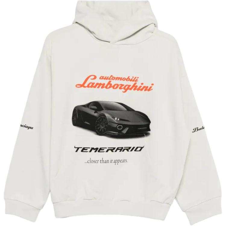 Balenciaga X Automobili Lamborghini Logo Printed Hoodie