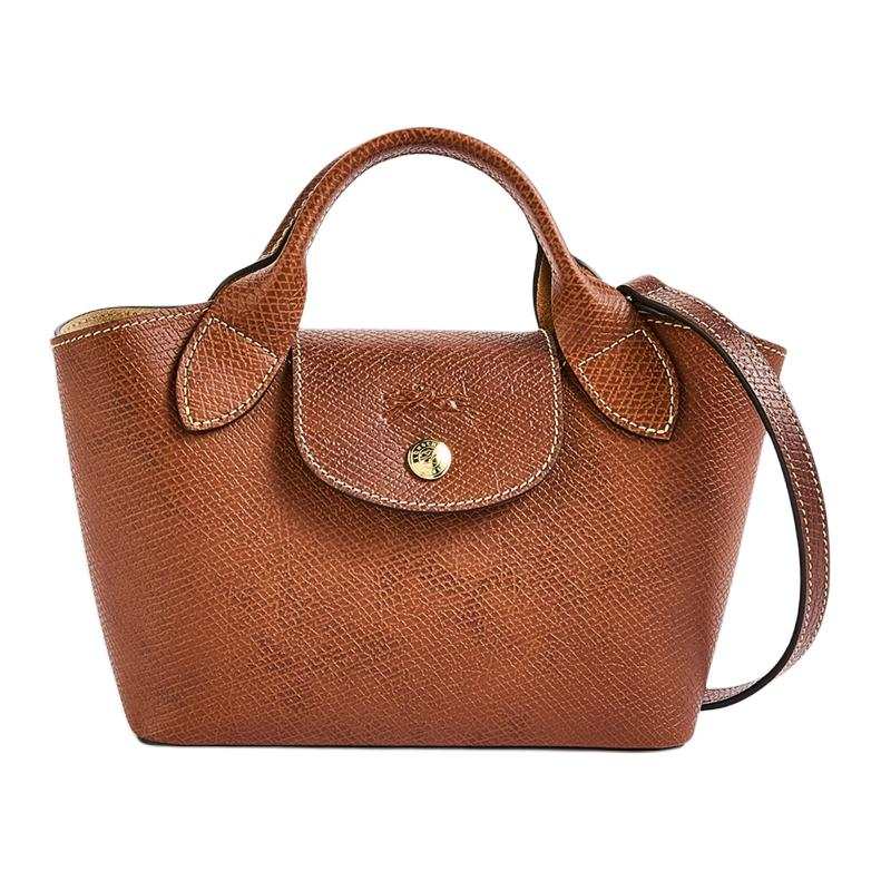 LONGCHAMP Cow Leather Tote Bag, Shopping Bag, Shoulder Bag, Crossbody Bag, Handbag Mini Women's Brown
