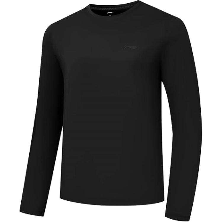 Li-Ning Li Ning T Shirts Men's Black Crew Neck Moderate Straight Fit