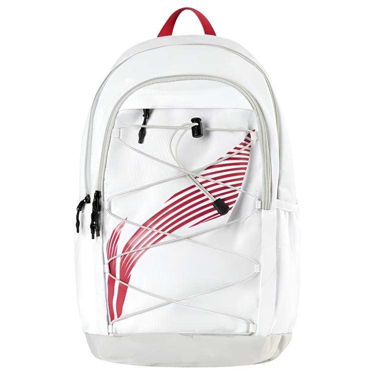 Li-Ning Li Ning Water Repellent Fabric Backpack Large Unisex Standard White/Garnet Red