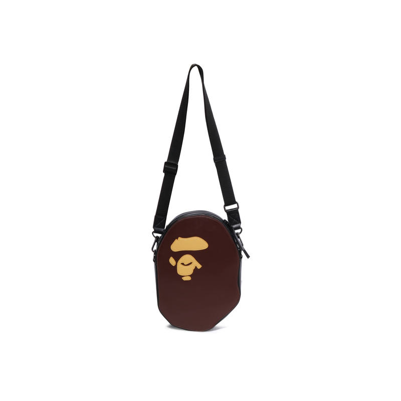 A BATHING APE Pu Crossbody Bag, Shoulder Bag Unisex Coffee
