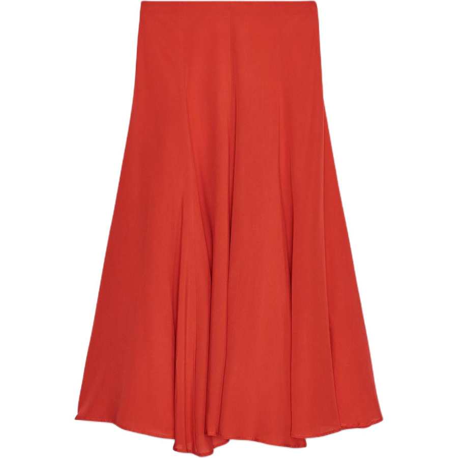 ZARA Casual Long Skirts Women's Red/Coral Moderate Long Skirt Other