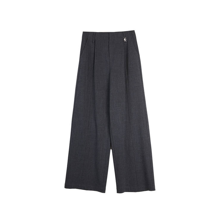ELLE Casual Pants Women's Medium Gray Moderate Straight Fit Pants