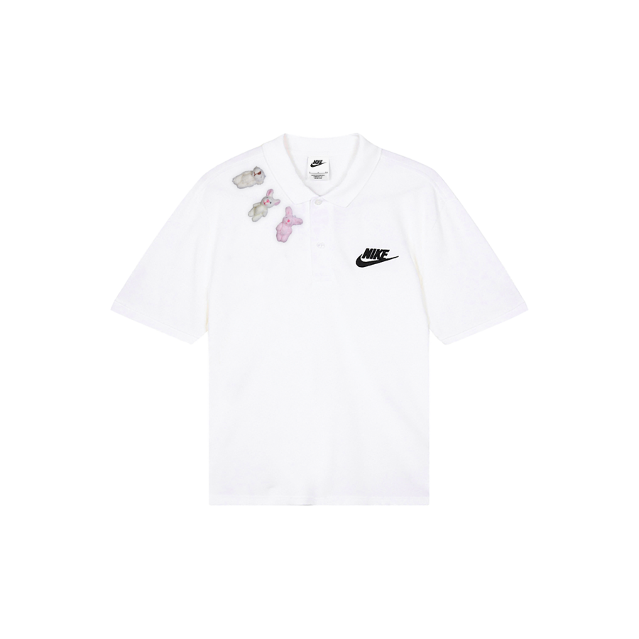 Nike Nike Polo Shirts Men's White Polo Collar Moderate Straight Fit