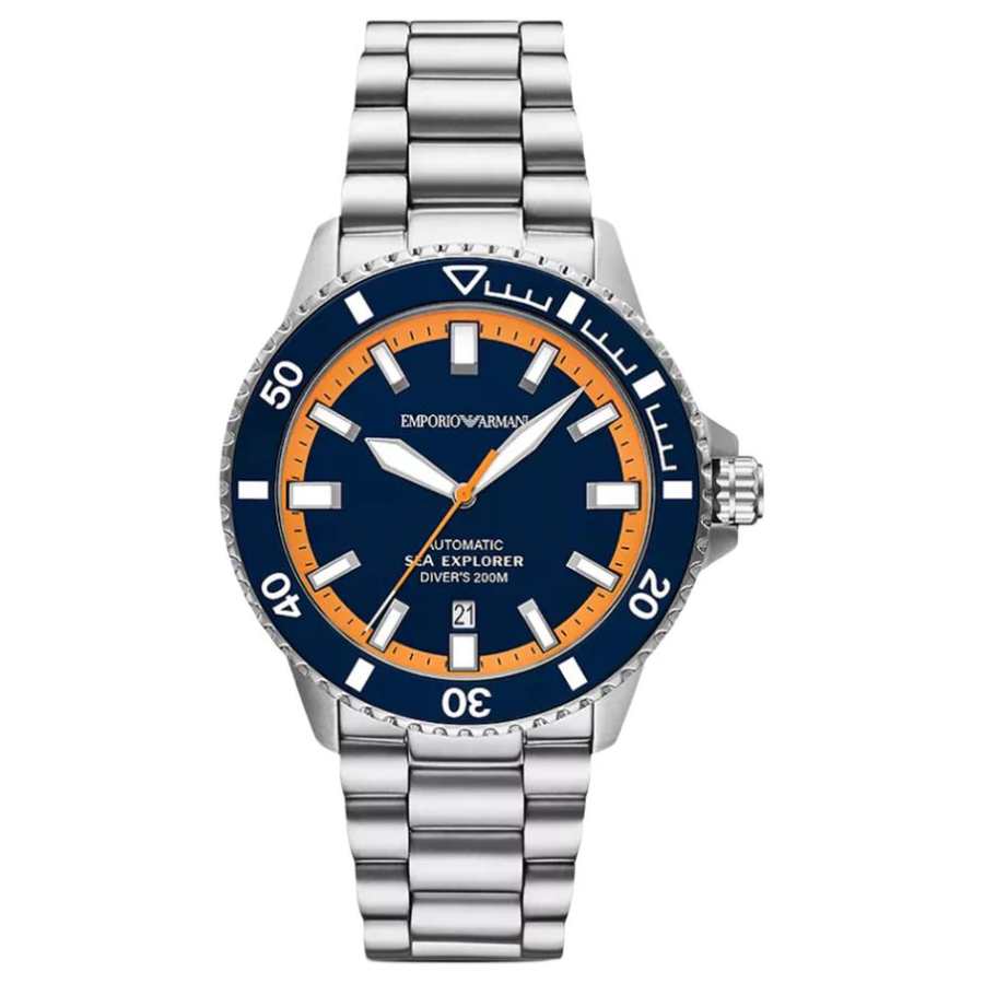 EMPORIO ARMANI Wrist Watches Automatic Mechanical Movement Stainless Steel Strap 42mm Blue Dial Men's Watches