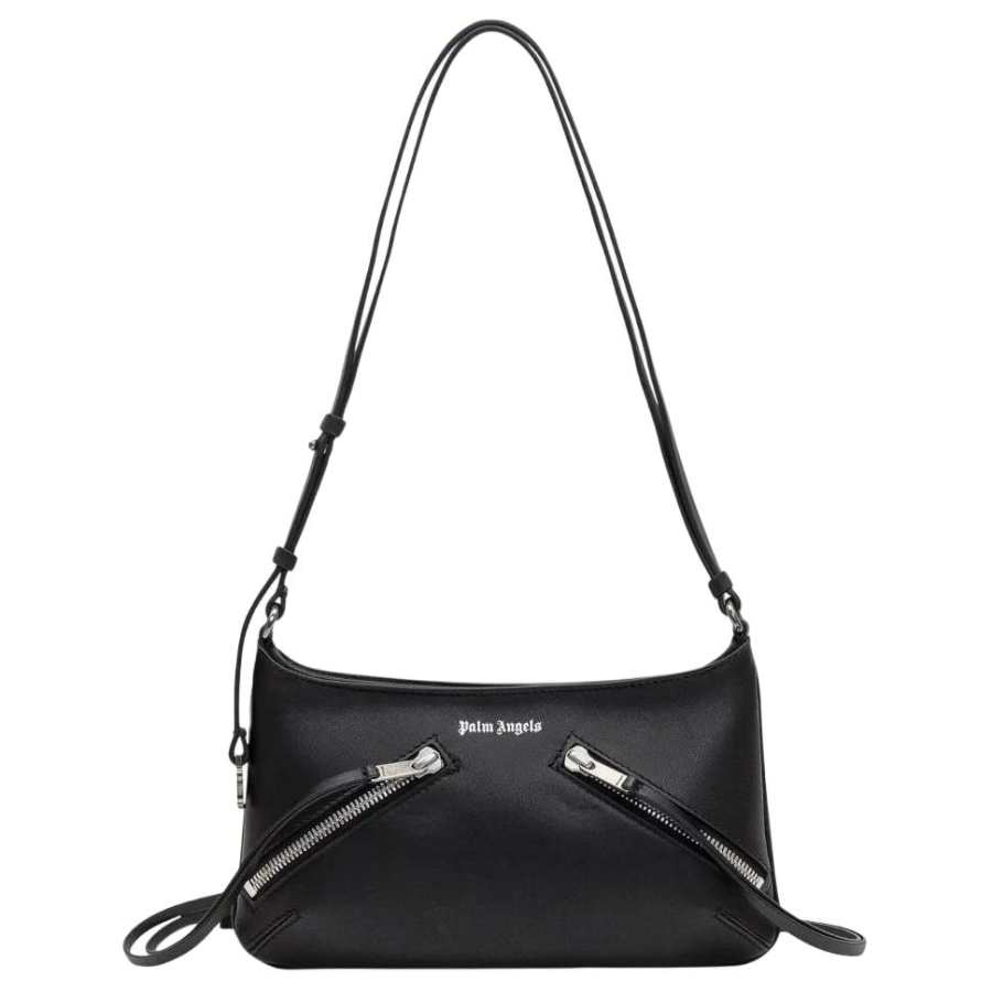 PALM ANGELS Calfskin Shoulder Bag Small Women's Black