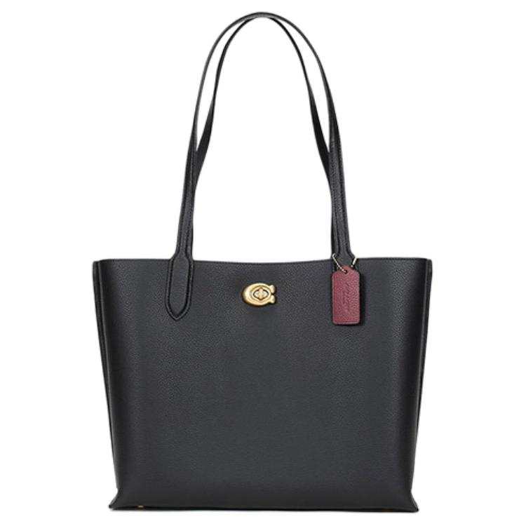 COACH Leather Tote Bag, Shopping Bag, Handbag, Shoulder Bag Large Women's Black