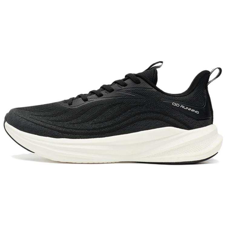 QIAODAN Fashion Trend Cushioning Abrasion Resistant Breathable Low top Casual Running Shoes Men's Black White