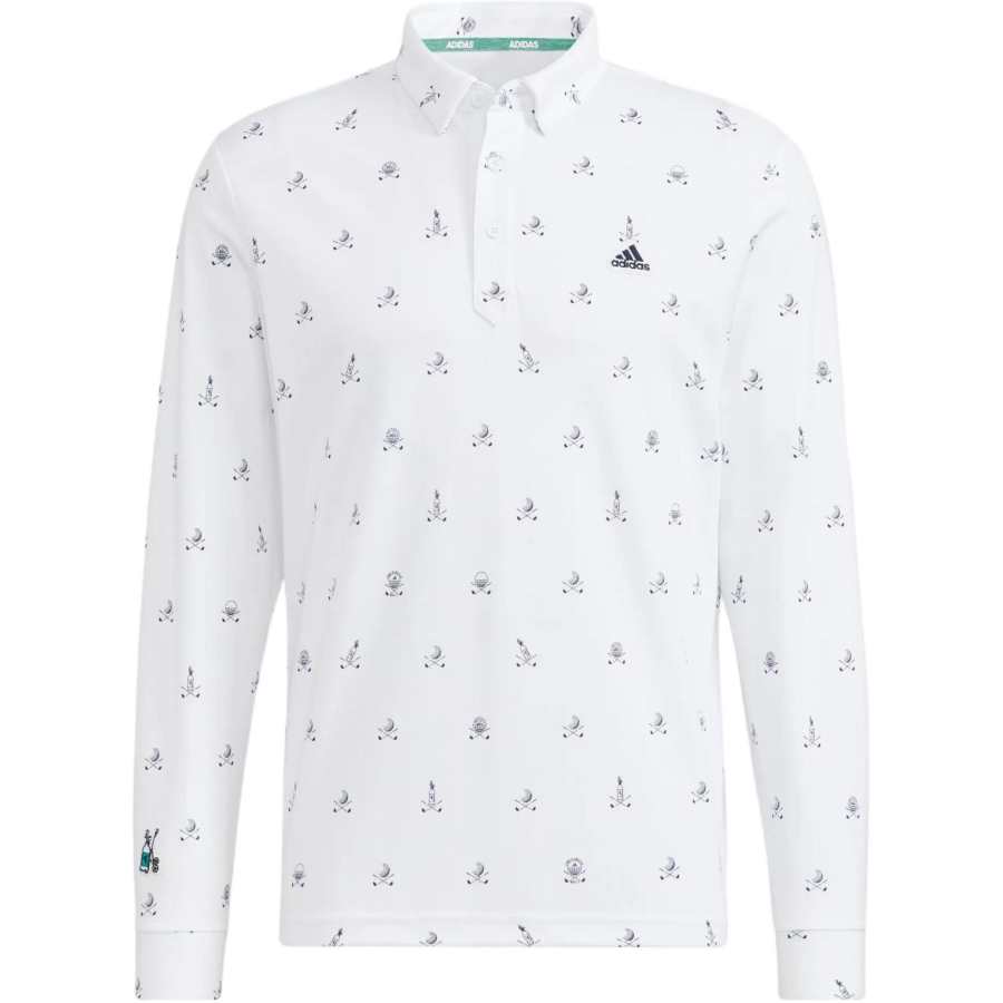 Adidas Adidas Polo Shirts Men's White Polo Collar Moderate Straight Fit