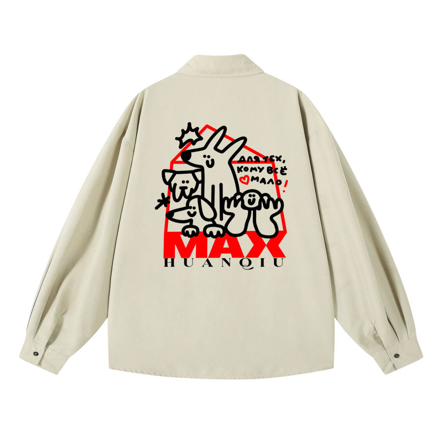 HUANQIU Shirts Unisex Lapel Moderate Shirt