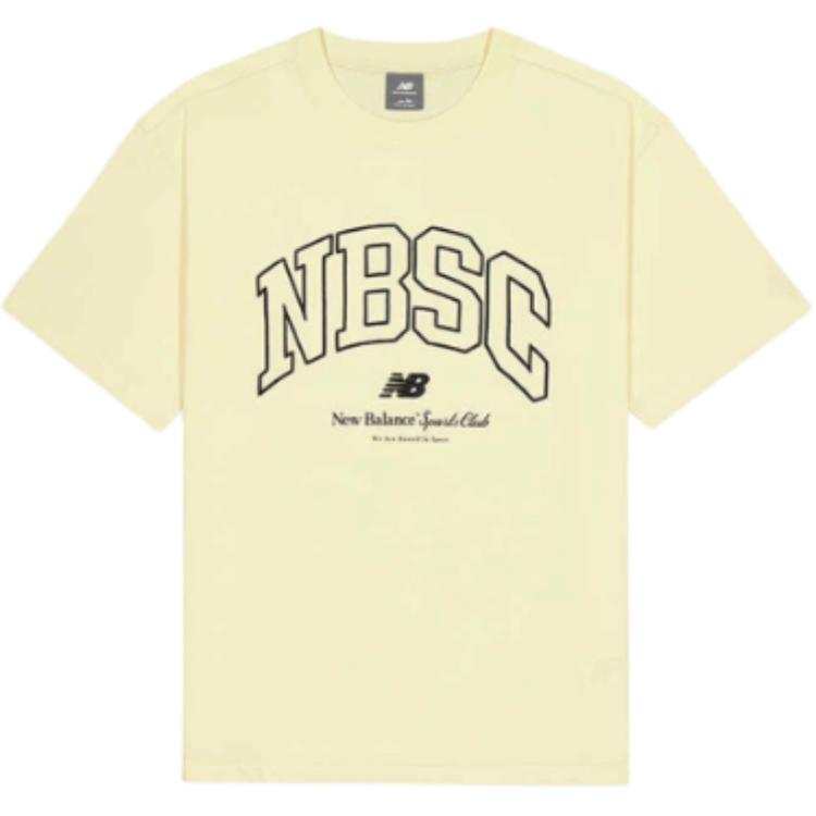 New Balance New Balance T Shirts Men's Light Yellow Crew Neck Moderate
