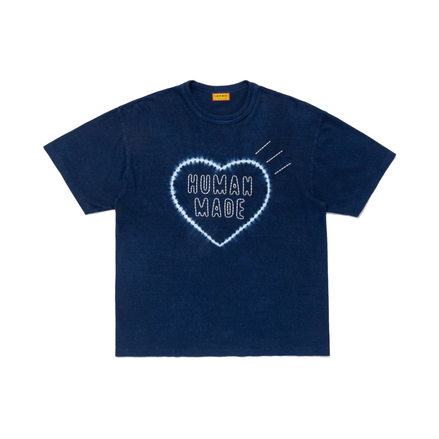 HUMAN MADE SS25 T Shirts Unisex Indigo Crew Neck Moderate Straight Fit