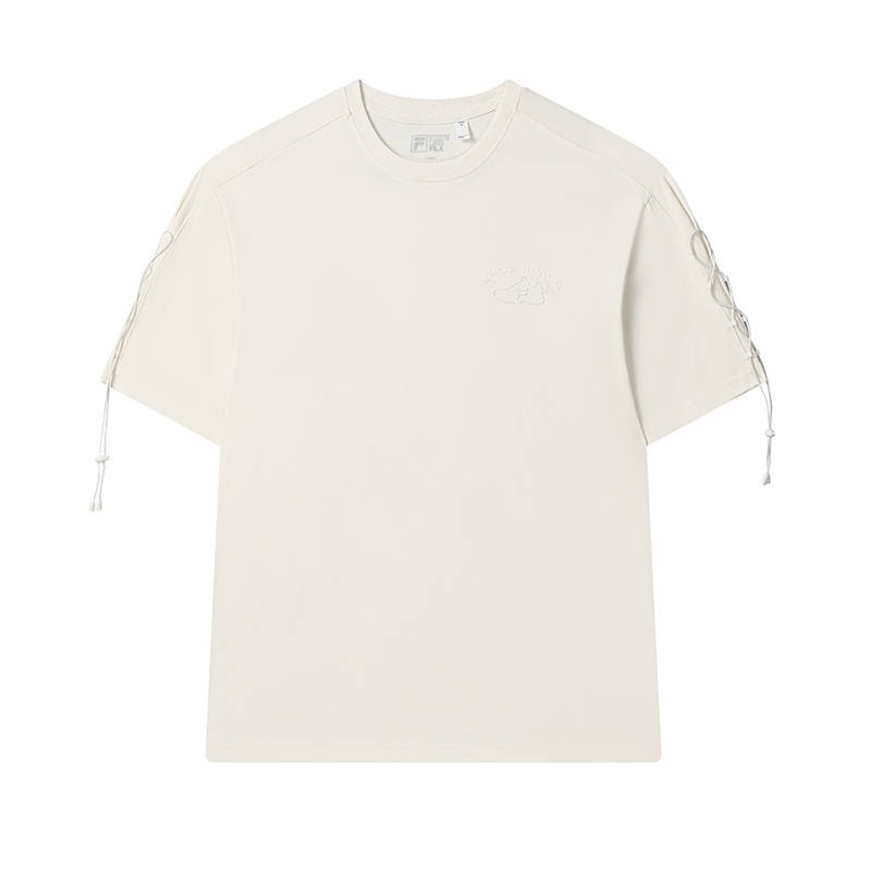FILA ORIGINALE T Shirts Unisex Cloud White Crew Neck Moderate Straight Fit