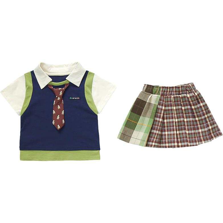 PROTECTCAMEL PROTECTCAMEL Pre School Two Piece Skirt Sets Crew Neck Moderate Short