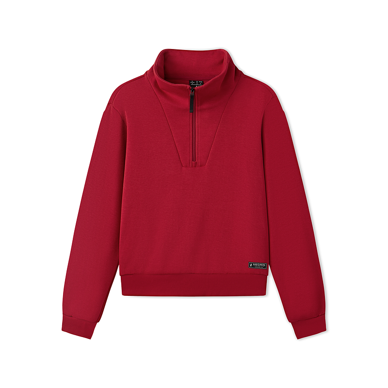 Skechers Sweatshirts Women's Berry Red/03LC Stand Collar Moderate Regular