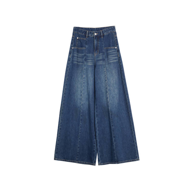 ELLE Jeans Women's Denim Blue Moderate Straight Fit Pants