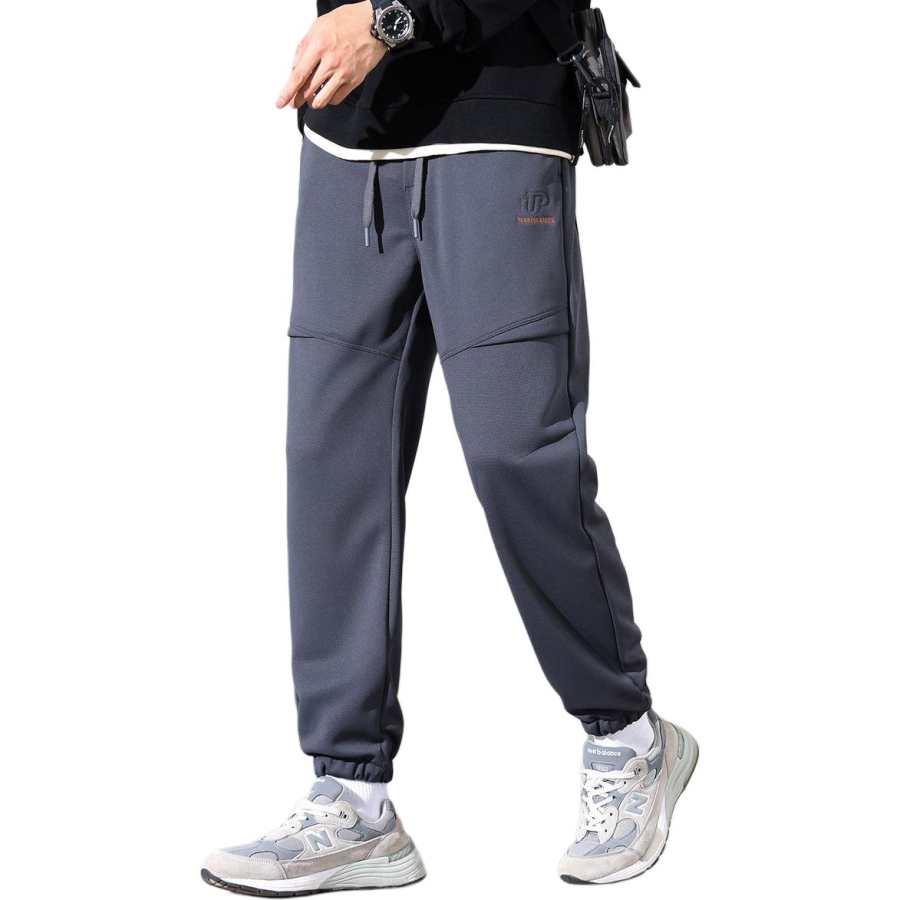 Tonlion Casual Pants Men's Gray Tone Thin Cuffed Pants