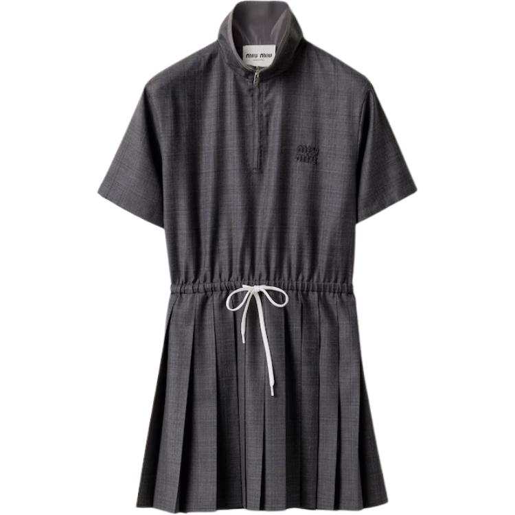 MIU MIU MIU MIU Drawstring Pleated Dress