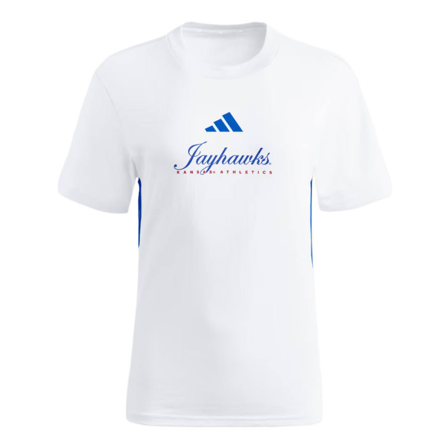 Adidas Adidas Free Shipping With AdiClub Kansas Jayhawks Essentials 3 Stripes Tee