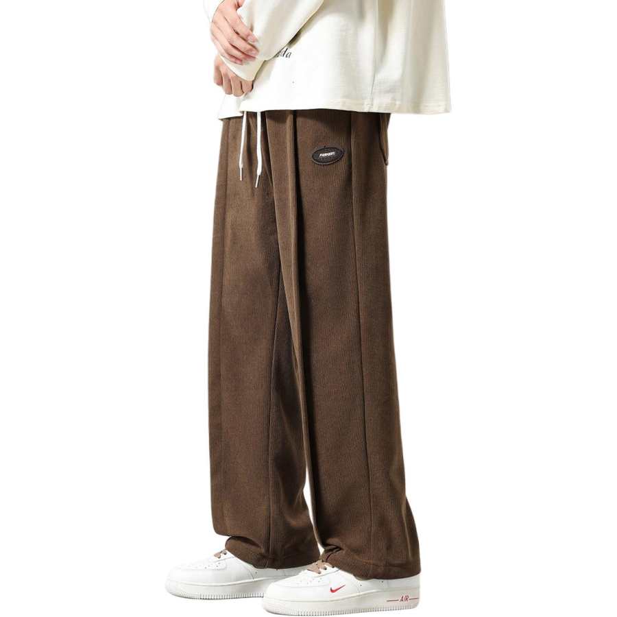 Tonlion Casual Pants Men's Light Coffee Moderate Straight Fit Pants