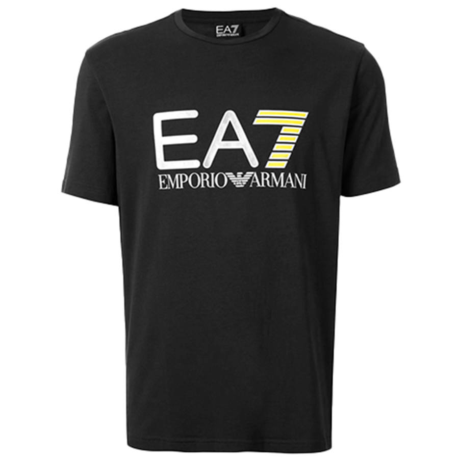 EMPORIO ARMANI EA7 T Shirts Men's Black Crew Neck Moderate
