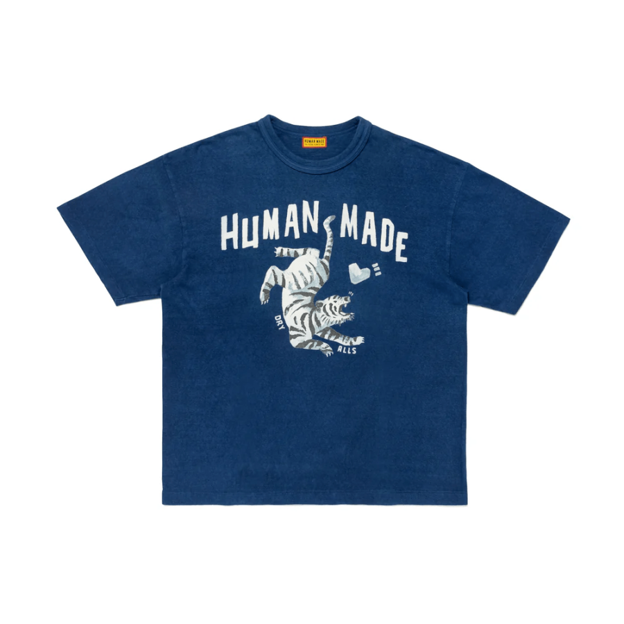 HUMAN MADE SS25 T Shirts Unisex Indigo Crew Neck Moderate Straight Fit