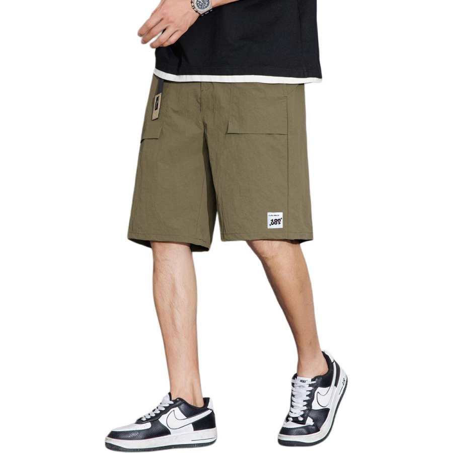 Tonlion Casual Shorts Unisex Army Green Thin