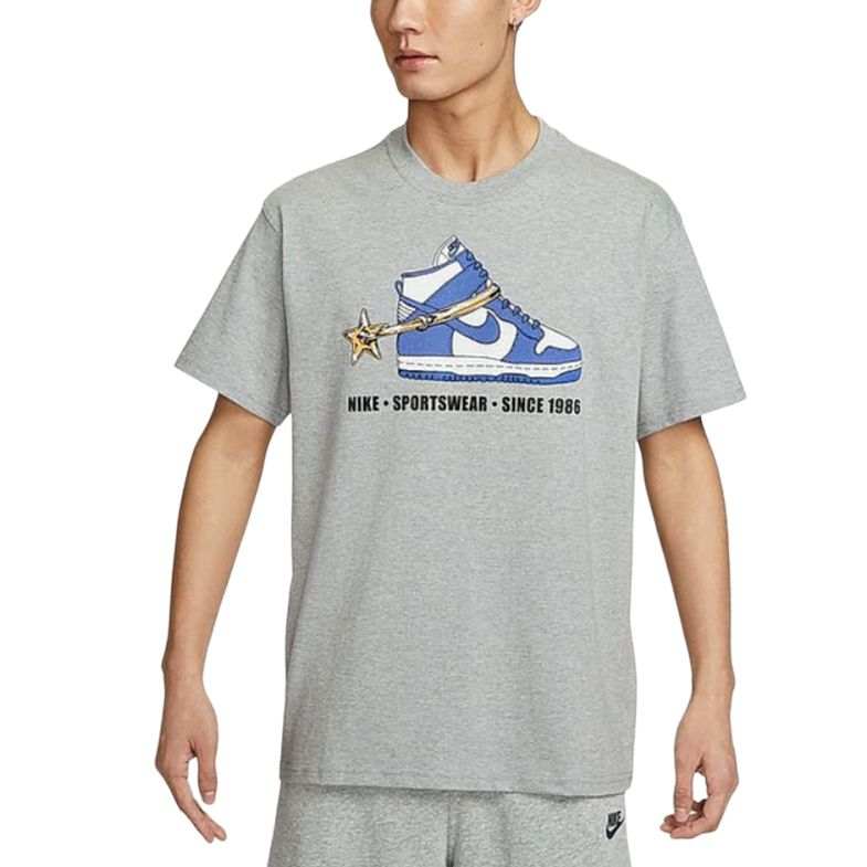 Nike Nike Sportswear T Shirts Men's Light Gray Crew Neck Moderate