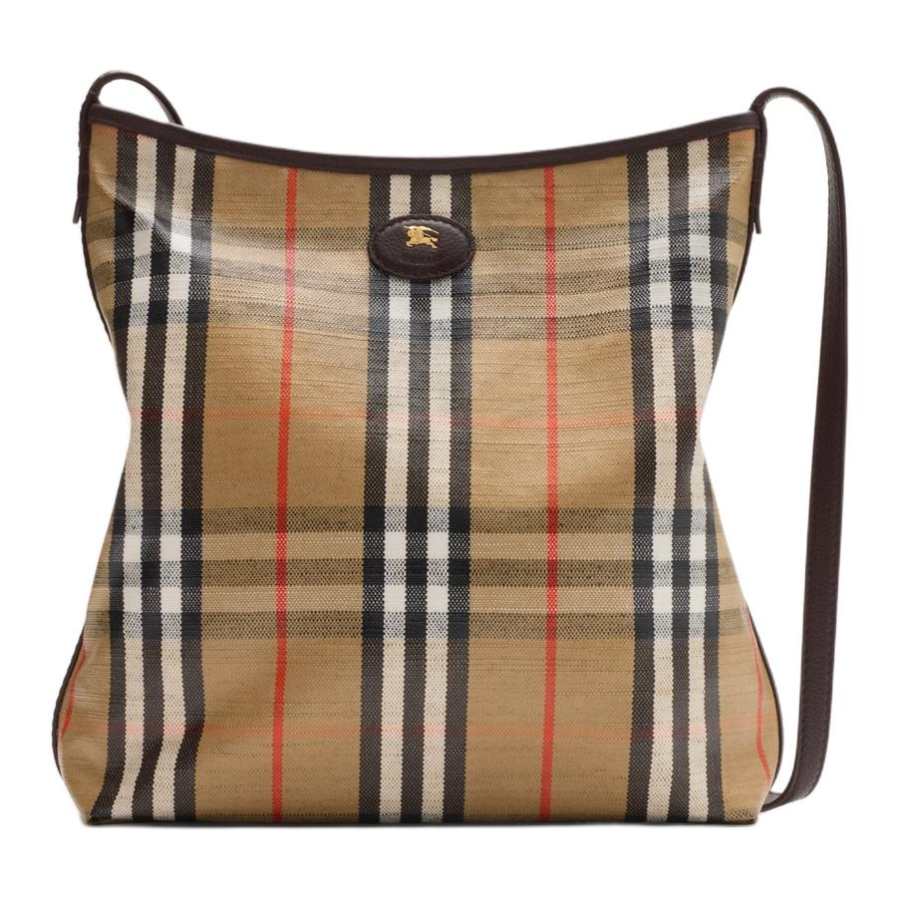 Burberry Highlands Cotton Shoulder Bag Small Women's Sand