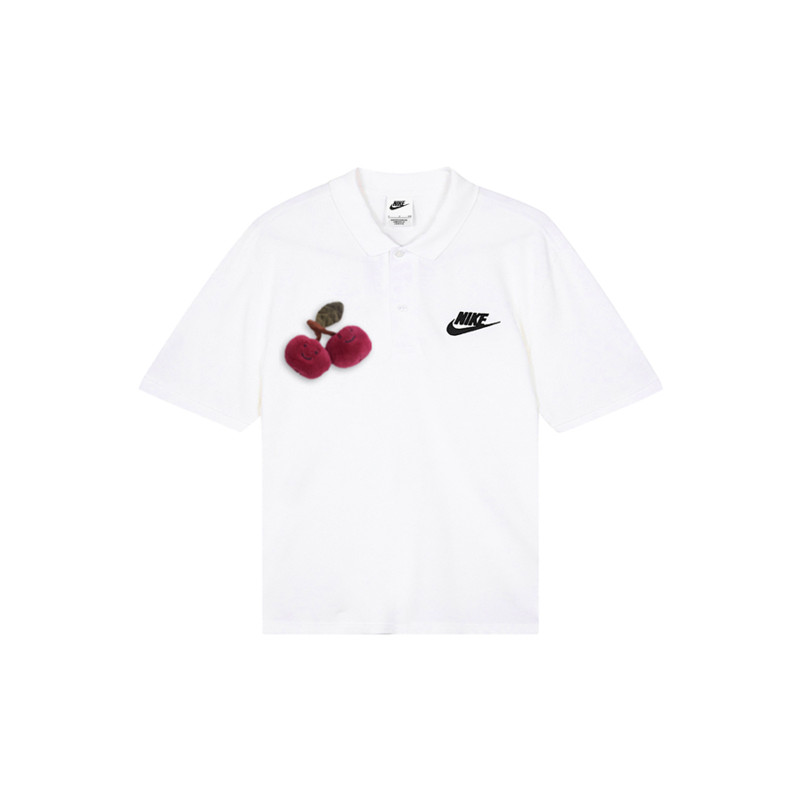 Nike Nike Polo Shirts Men's White Polo Collar Moderate Straight Fit
