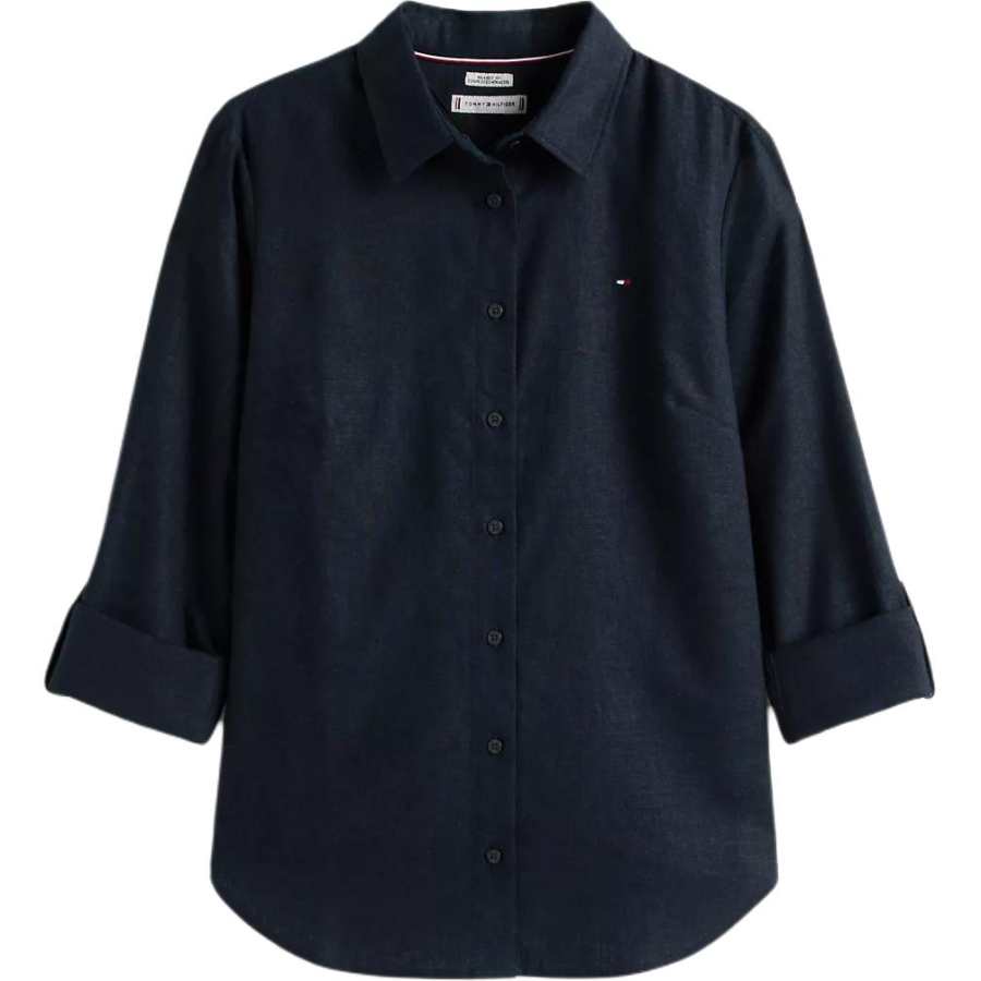 Tommy Hilfiger Shirts Women's Marine Blue Wide Spread Collar