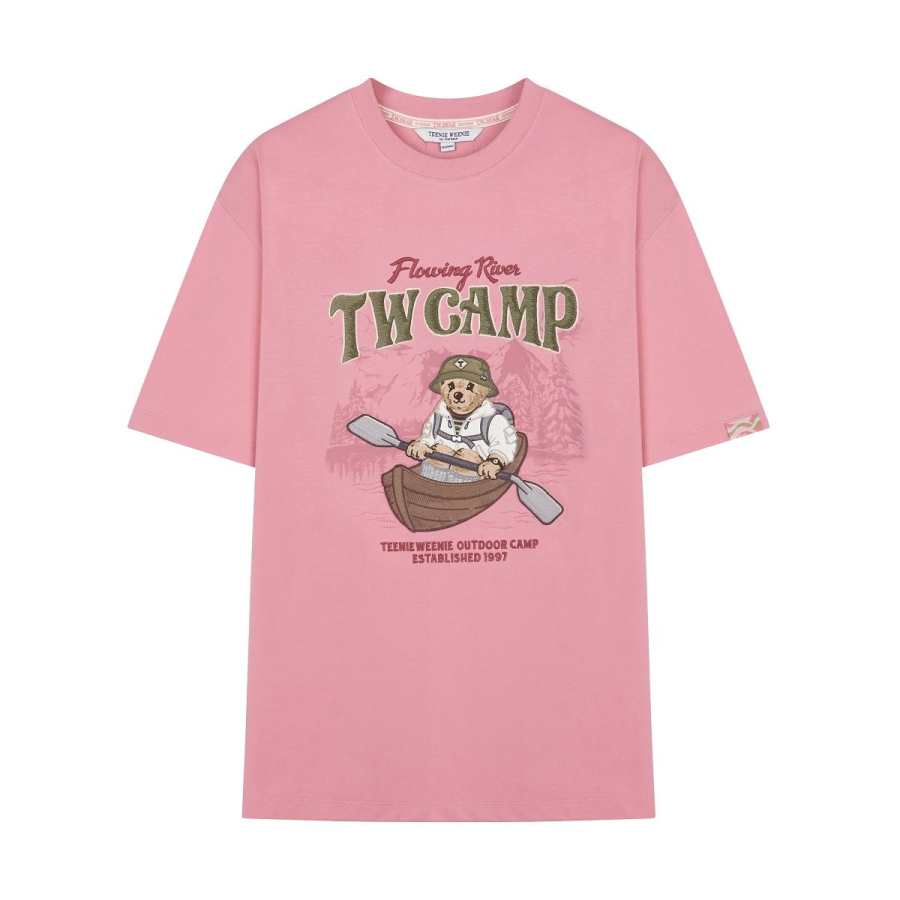 Teenie Weenie T Shirts Women's Crew Neck Moderate Straight Fit