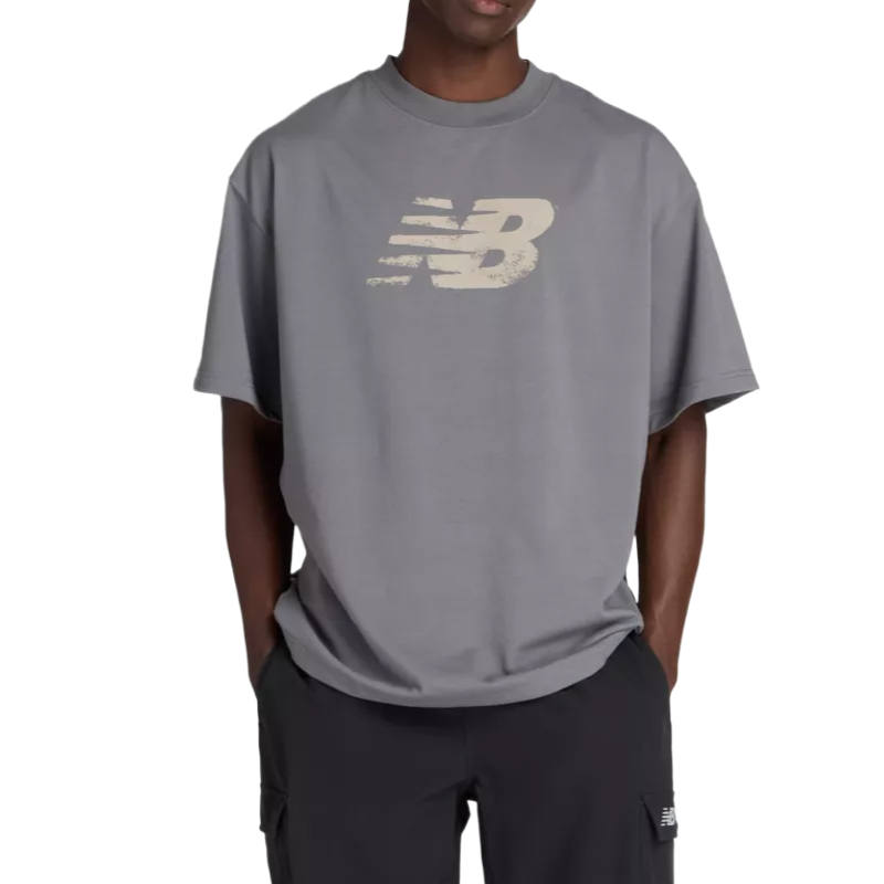 New Balance New Balance T Shirts Men's Gray Crew Neck Moderate