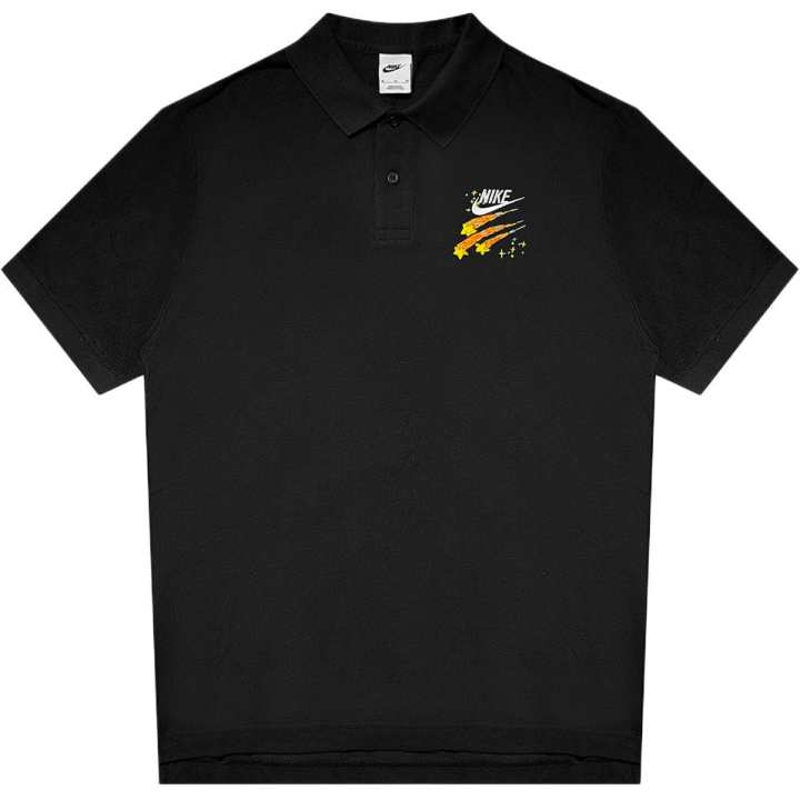 Nike Nike Polo Shirts Unisex Black Polo Collar Moderate Straight Fit
