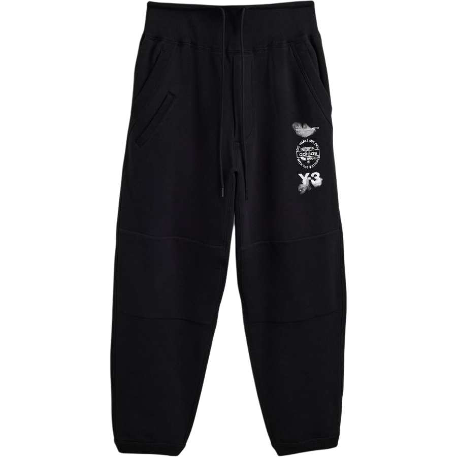 Y-3 Y-3 graphic-logo cuffed trousers