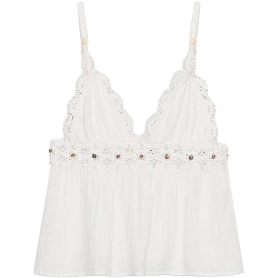ZARA Camisoles Women's White V Neck Moderate Other