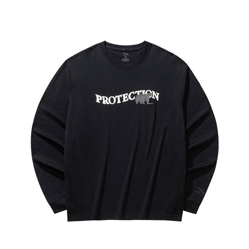 ANTA T Shirts Unisex Black Crew Neck Moderate Straight Fit