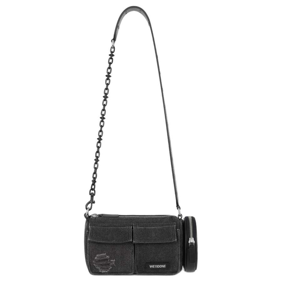 WE11DONE Cotton Shoulder Bag Mini Men's Black
