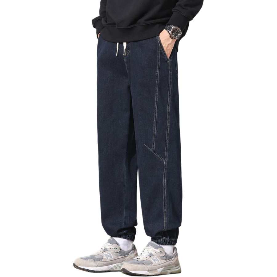 Tonlion Jeans Men's Dark Gray Blue Moderate Harem Pants