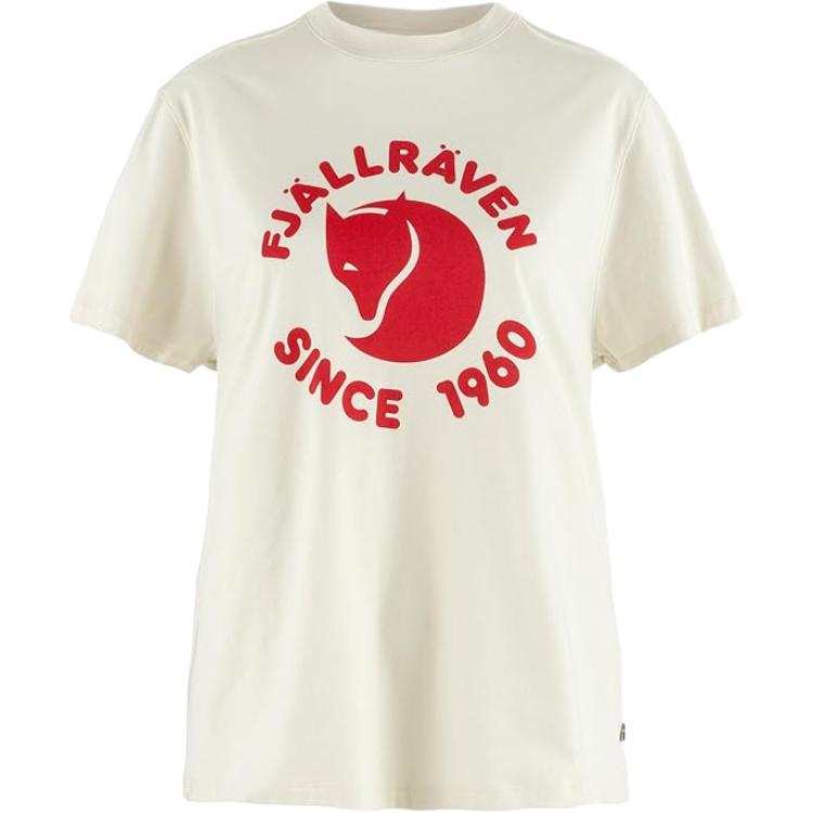 Fjallraven T Shirts Women's Pink Chalk White Crew Neck