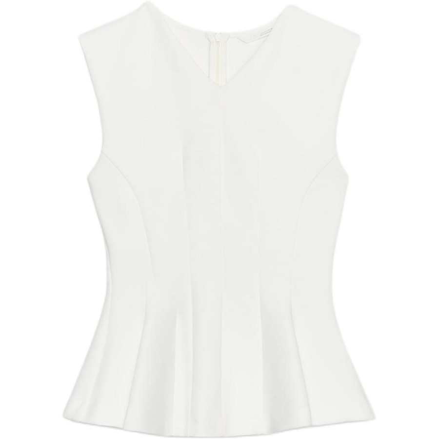ZARA Tank Tops Women's White Crew Neck Moderate Other