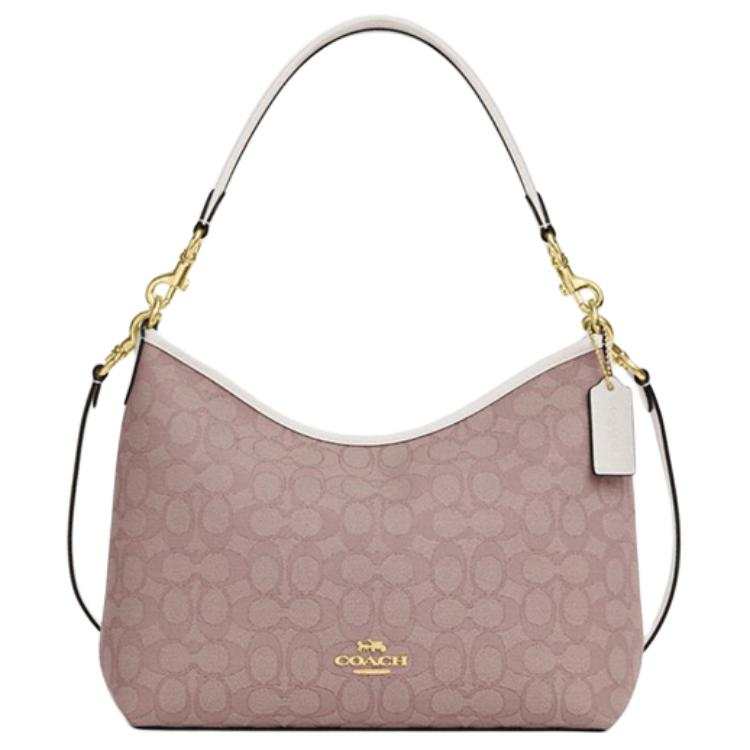 COACH Laurel Fabric Shoulder Bag Large Women's Pink